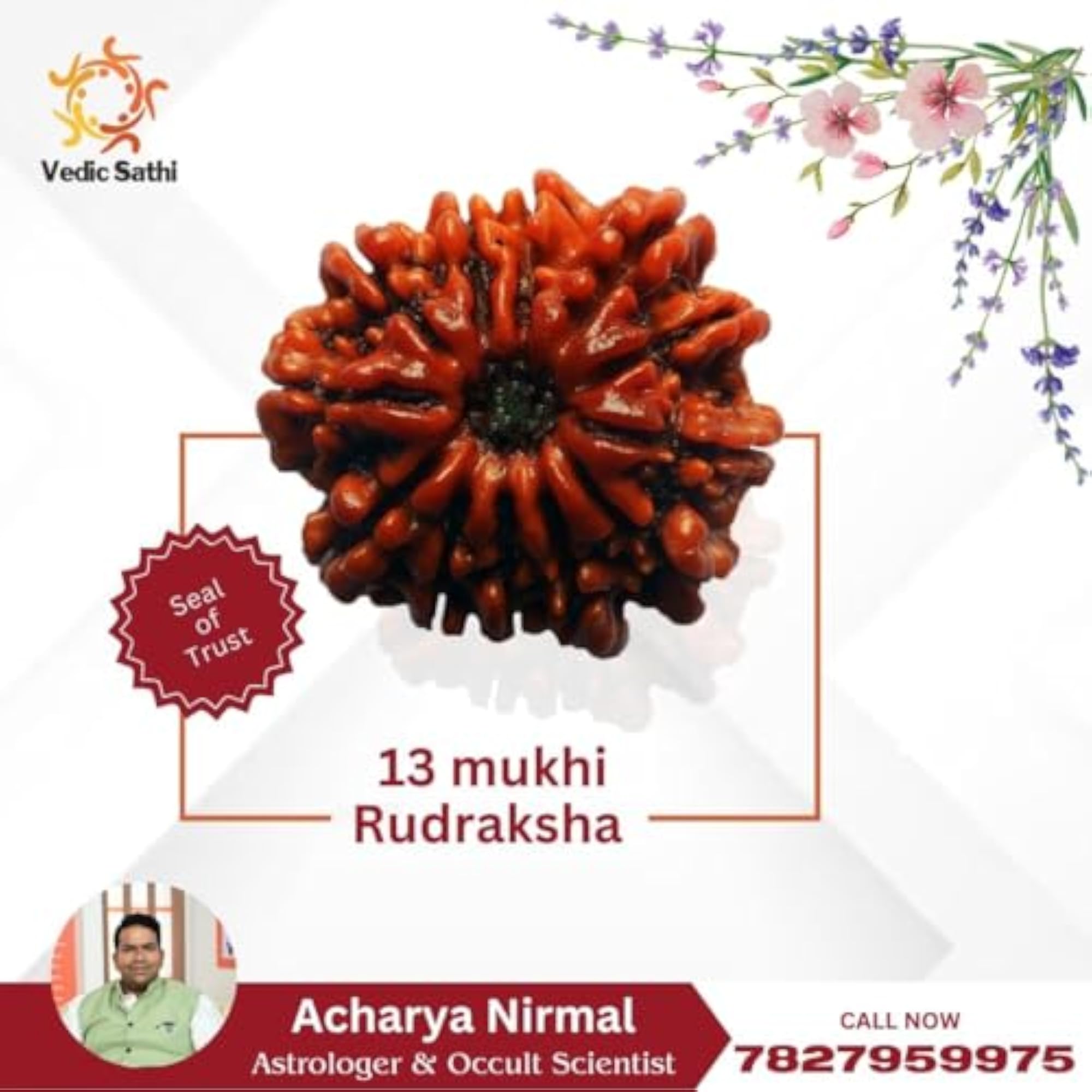Original Certified Siddha Rudraksha Bead with Handmade Tassel